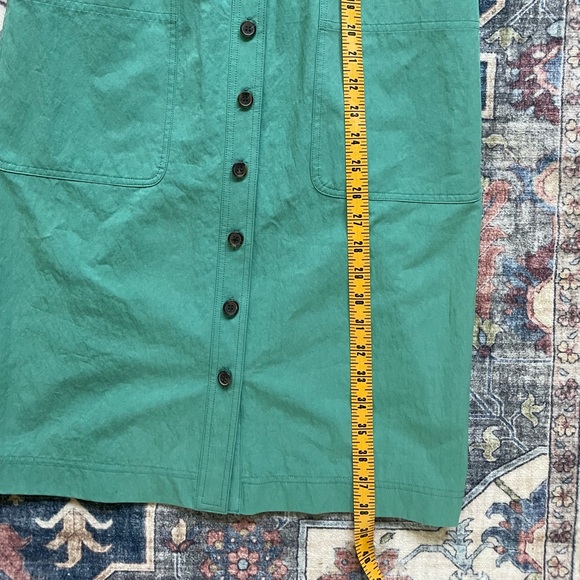 Bill Blass Sage Green Taffeta Button Front Belted Midi Dress Size 0 NWT - Picture 4 of 13